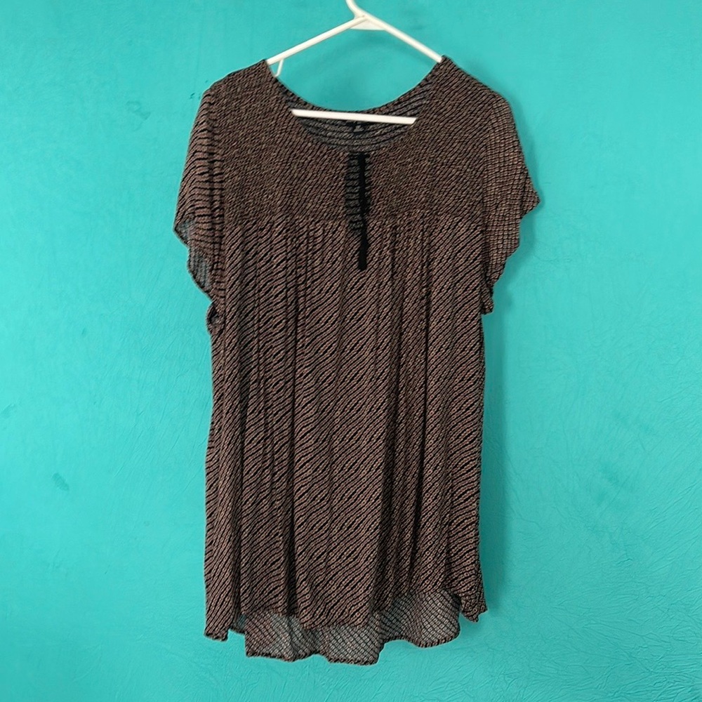 Lucky Brand 1X Baby-doll top